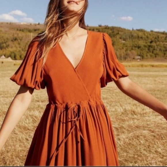 NWT Christy Dawn Dahlia Dress in Rust Size Large - Picture 3 of 16